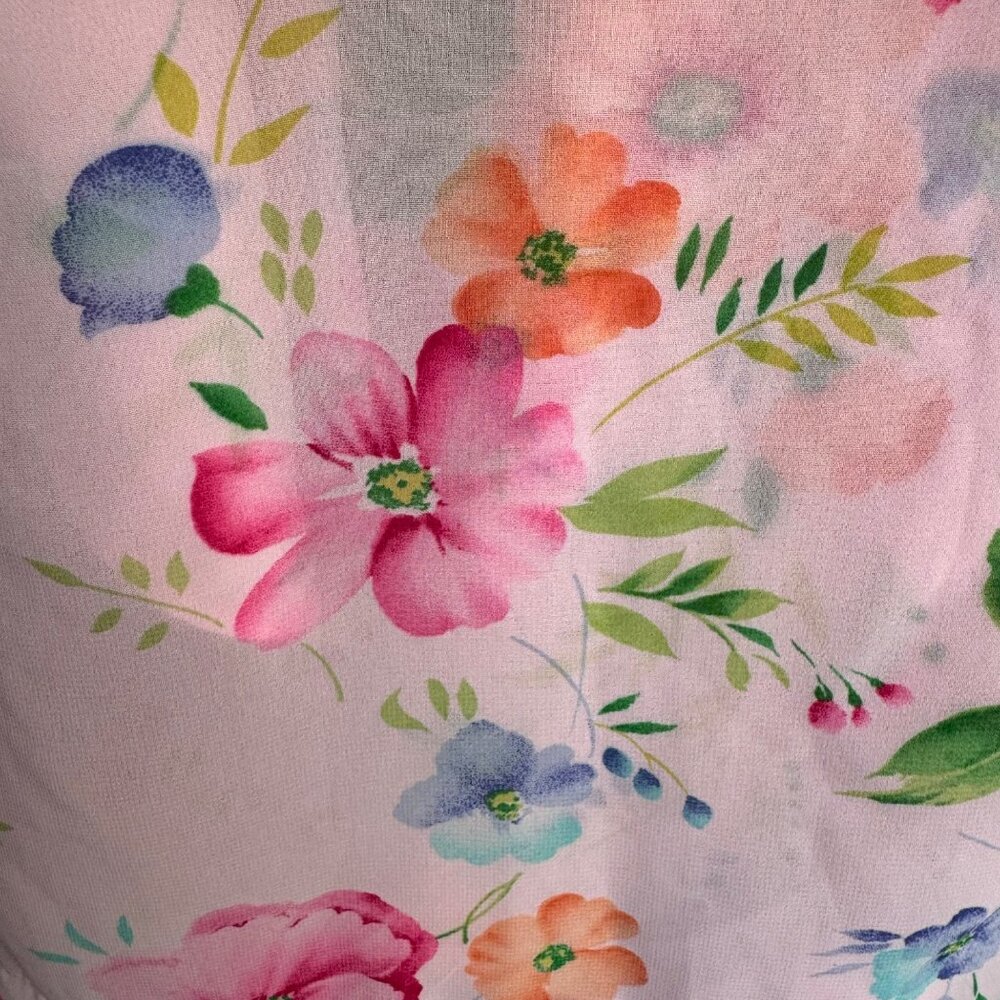 Victoria's Secret Kimono Sexy Robe Lingerie O/S  Pink Blue Floral Tie Loungewear - Picture 3 of 14